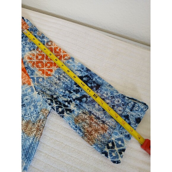 Catherines Tunic 18/20WP Mesh Abstract Lined Shark Bite Hem 3/4 Sleeves Boho - Picture 12 of 14